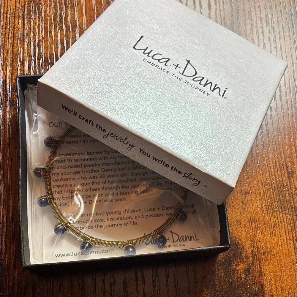Luca + Danni‎ Gold and Blue Beaded Bracelet
